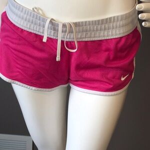 Nike Women's Hot Pink and Gray Athletic Shorts